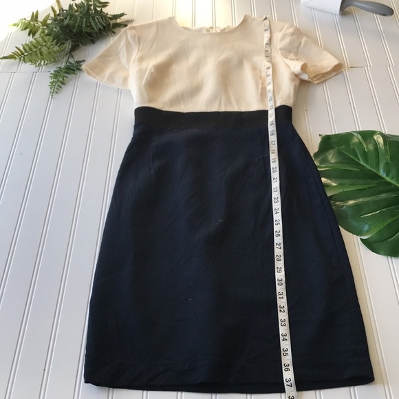 Sara Campbell vintage dress cream blue black colorblock - Picture 5 of 10